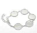 1 Silver Tone Metal CAMEO Charm Bracelets  .  fits 16mm cabochon fch0144