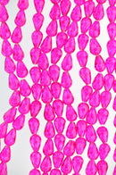 12mm Teardrop Briolette Crystal HOT PINK x29 beads bgl0500