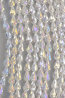 Teardrop Briolette Crystal CLEAR AB . full strand  12x8mm  bgl0582