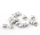20 Tiny Silver TONE Puffy Heart Charm Tags  10x7mm. chs0870