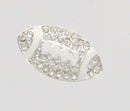 1 Rhinestone Bright Silver and Enamel FOOTBALL Sideways Connector Charm  CHS0414
