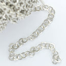 1 yard (3 feet) SILVER TONE Metal Circle Link Chain fch0204a