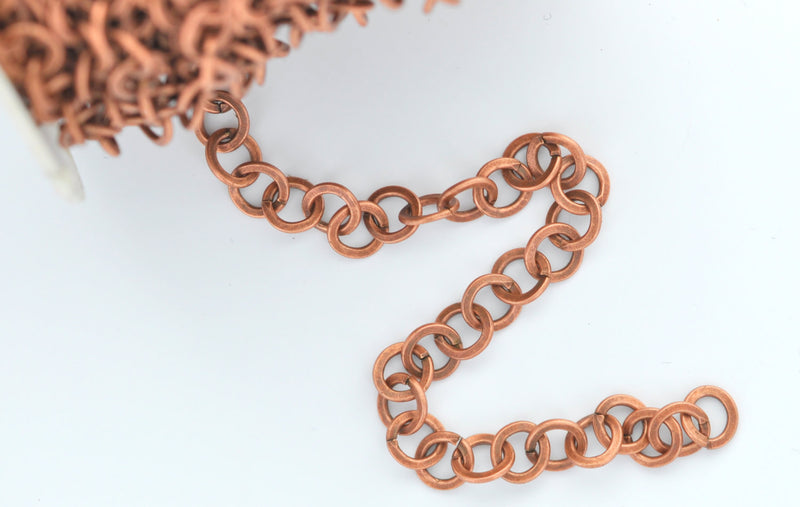 1 yard (3 feet) COPPER Metal Circle Link Chain fch0324a