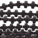 1 strand Howlite Stone Beads BLACK MALTESE Cross 15mm how0168