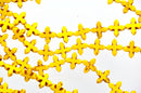 1 strand Howlite Stone Beads YELLOW FANCY MALTESE Cross 15mm how0035