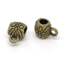 20 Antiqued Bronze Tone Pewter Filigree Pattern Tube Spacer Beads with Bail  .  9x6mm fba0045
