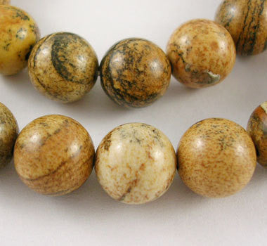 1 Strand 15.5" Round PICTURE JASPER Beads 10mm  Natural Gemstones gja0014