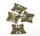 2 Antique Bronze BUTTERLFY Multi-hole Connector Jewelry Findings . chb0223