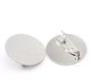 4 SILVER TONE Round Metal Pin Backs, 25mm diameter (1 inch) . fin0257a