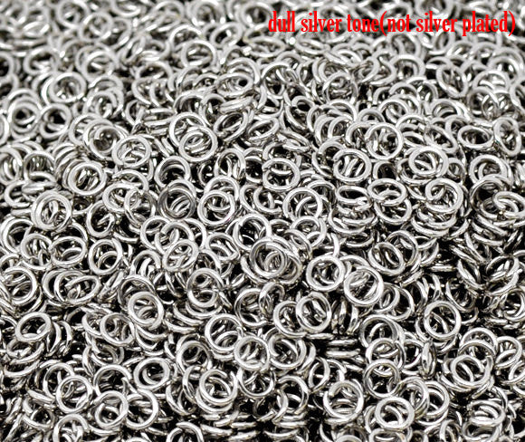 50 Silver Tone Open Jump Rings 4mm x 0.7mm, 21 gauge wire jum0097