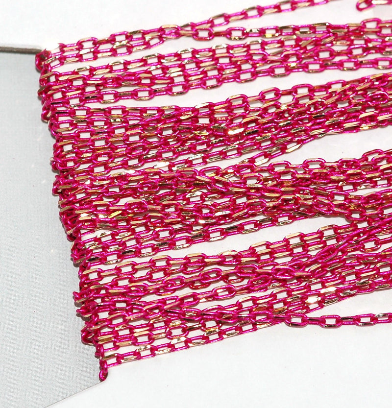 1 yard HOT PINK Diamond Cut Cable Link Chain fch0201