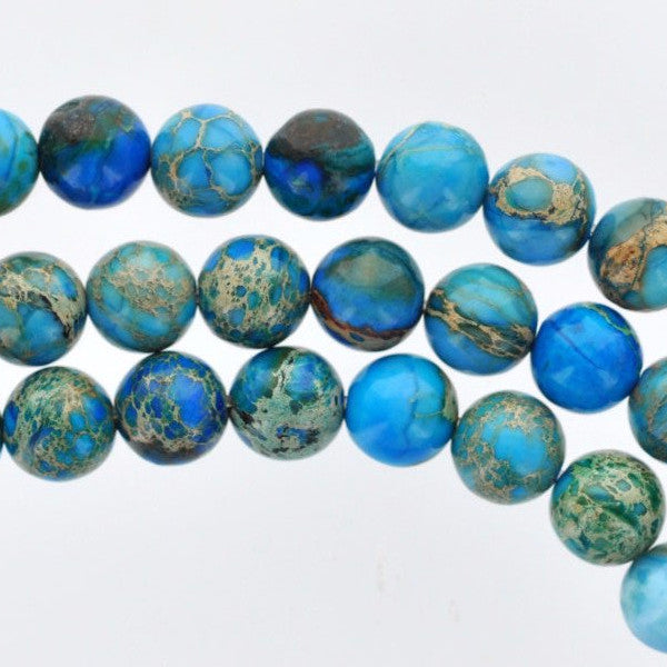 8mm Round BLUE IMPRESSION JASPER Beads, royal blue, dark blue, aqua terra jasper, full strand, gja0069