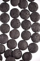 10mm Round BLACK LAVA Beads, perfume diffuser beads, essential oil beads, lava stone beads, full strand, about 39 beads, glv0018