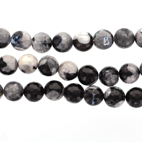 10mm Round TUXEDO AGATE Beads, Round Gemstone Beads, black and white, full strand, about 39 beads, gag0033