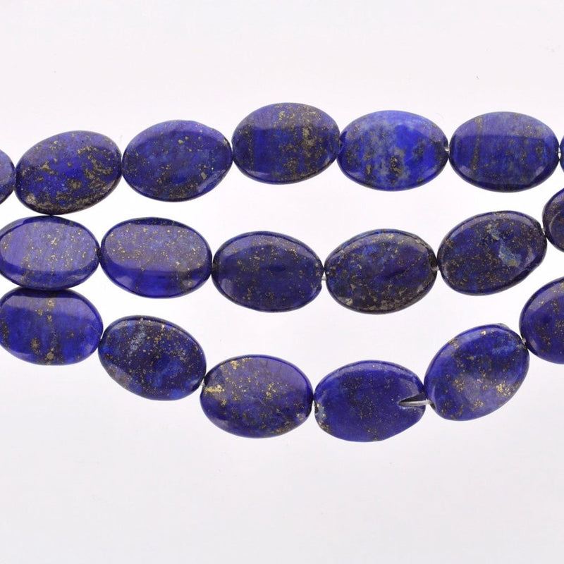 14x10mm Oval LAPIS LAZULI Gemstone Beads, HALF strand, 14 beads, gla0016