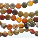 18mm Round Coin PICASSO JASPER Beads, full strand, gja0004b