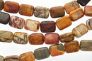 18x13mm Polished Puffed Rectangle PICASSO JASPER Beads, full strand gja0056