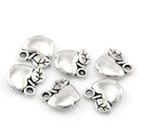 8 APPLE Silver Pewter Charms 11mm chs0054