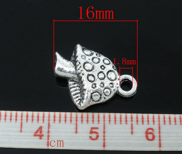 10 Silver Tone MUSHROOM TOADSTOOL Charm Pendants chs0745