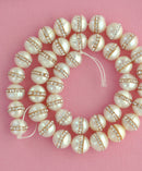 2 Large Freshwater Pearl Beads with Rhinestone Accents, wedding pearls . about 10mm  gpe0017