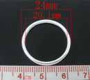 50 PCs LARGE 24mm Silver Plated Soldered Closed Jump Rings 14 gauge wire Findings jum0012