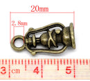10 Bronze Metal CAMPING LANTERN Charm Pendants. Chb0028