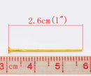 Bulk Package 600 Bright Gold Tone Metal Flat Head Pins 21/22 gauge, 26mm long (1" long)  pin0016