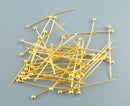 500 Medium Gold Tone Ball Head Pins, 1" long (25mm)  24ga  24 gauge pin0018