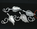 Silver Tone Toggle Clasps . Leaf Design .  fcl0055