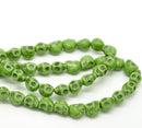 SPRING GREEN Miniature Stone Sugar SKULL Gemstone Beads . 10x8mm . approx 40 beads . carved stone how0155