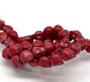 10mm x 8mm RED Miniature Stone Sugar SKULL Gemstone Beads, approx 40 beads, how0156