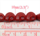 10mm x 8mm RED Miniature Stone Sugar SKULL Gemstone Beads, approx 40 beads, how0156