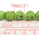 SPRING GREEN Miniature Stone Sugar SKULL Gemstone Beads . 10x8mm . approx 40 beads . carved stone how0155