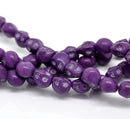 DARK PURPLE Miniature Stone Sugar SKULL Gemstone Beads . 10x8mm . approx 40 beads . carved stone how0152