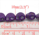 DARK PURPLE Miniature Stone Sugar SKULL Gemstone Beads . 10x8mm . approx 40 beads . carved stone how0152