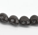 CHOCOLATE BROWN Miniature Stone Sugar SKULL Gemstone Beads . 10x8mm . approx 40 beads . carved stone how0157
