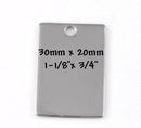 5 LARGE Stainless Steel Metal Stamping Blanks Charms ( 30mm x 20mm, 1-1/8"x 3/4" ) RECTANGLE Tags, 18 gauge  MSB0120