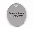 5 LARGE Stainless Steel Metal Stamping Blanks Charms ( 30mm x 22mm, 1-1/8"x 7/8") OVAL Tags, 18 gauge msb0054