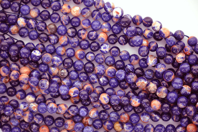 8mm SODALITE RHODONITE Genuine Gemstone Beads . 16" strand gmx0017