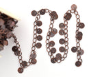 1 yard ANTIQUED COPPER DISC Curb Link Chain  fch0174