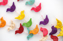 1 Strand Mixed Bright Colors Stone BIRDS Carved Beads, howlite, 18 beads  how0097