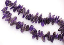 Half Strand PURPLE AMETHYST Gemstone Beads . Tusk 14x4mm gam0007