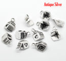 5 Silver Pewter MILK CARTON Charm Pendants . chs0379