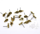 10 Antiqued Gold Tone ROSE French Hook Earrings Ear Wires (5 pairs) . shipped from USA . fin0274