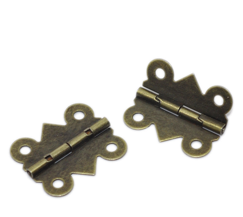 10 Antiqued Bronze Metal Hinges for Framing, Crafts  FIN0030