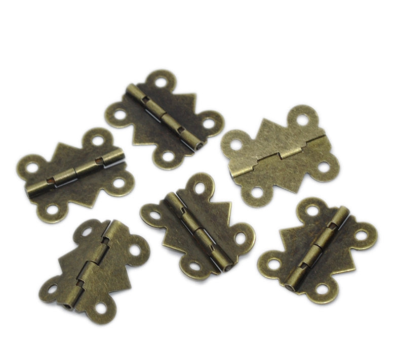 10 Antiqued Bronze Metal Hinges for Framing, Crafts  FIN0030