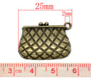 4 Large Antique Bronze HANDBAG PURSE Charms. Chb0076