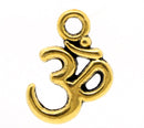 12 Gold Tone OM SYMBOL Yoga Charm Pendants chg0064