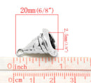 4 Silver Tibetan Style Metal WITCH'S Hat Charm Pendants  chs0639