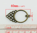 10 Brass Antique Bronze Gold FANCY CIRCLE Connector Jewelry Findings Charms, bronze filigree, chb0213